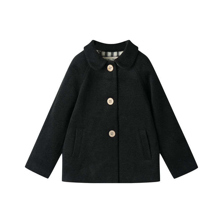 wool jacket with side pockets - black