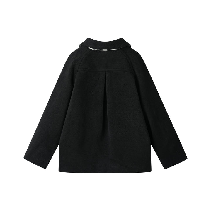 wool jacket with side pockets - black