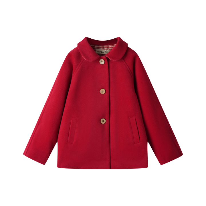 wool jacket with side pockets - red