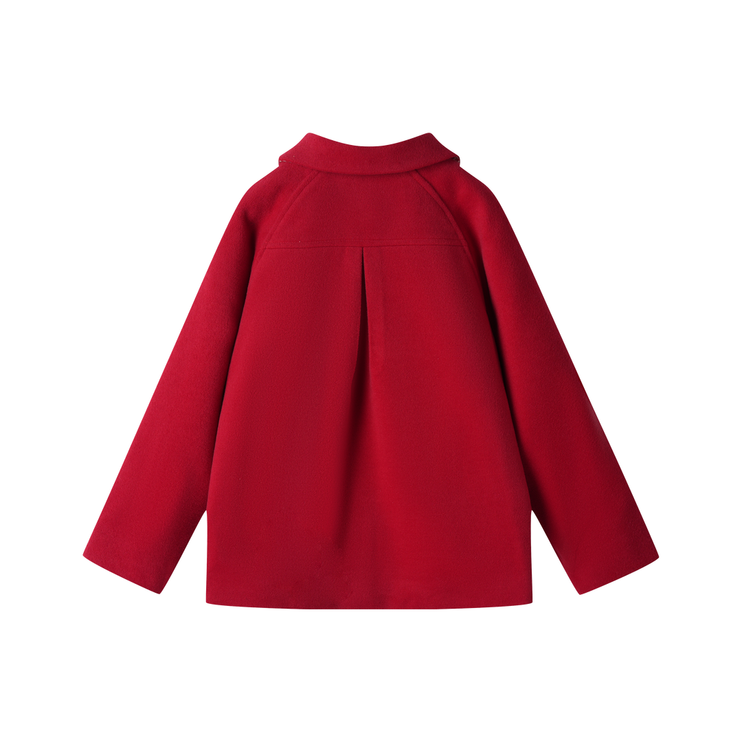 wool jacket with side pockets - red