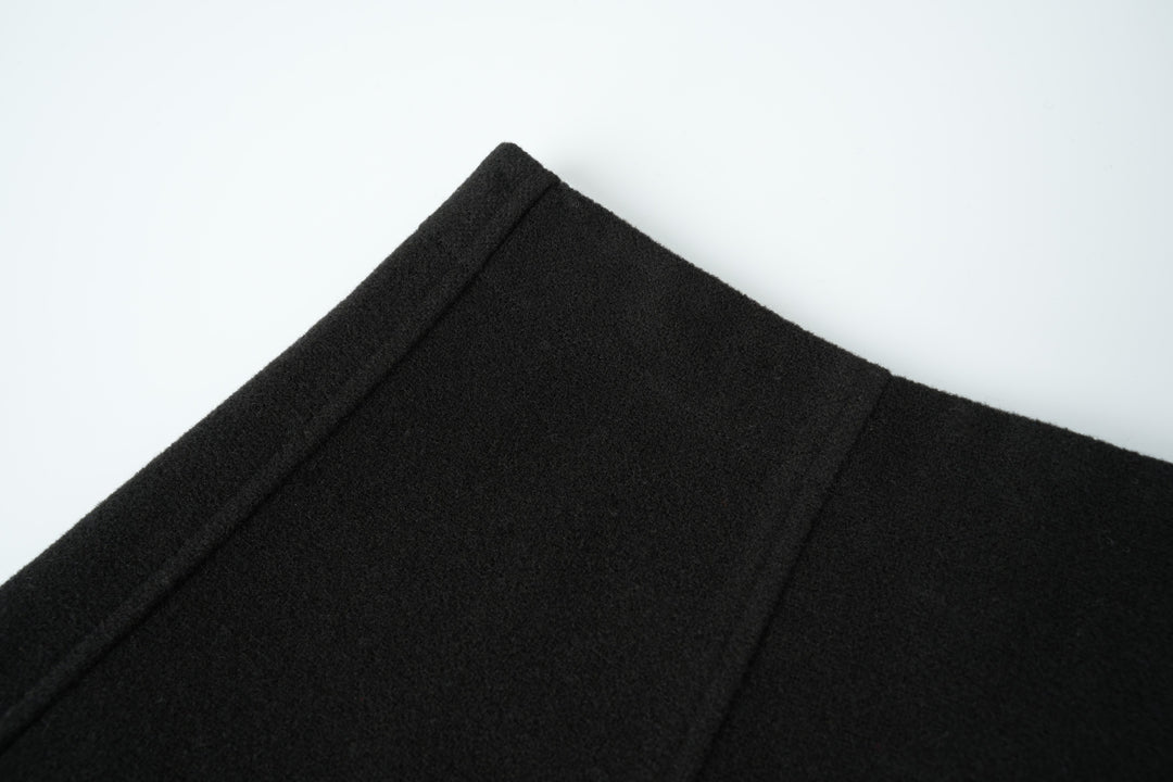 a-line wool skirt - black