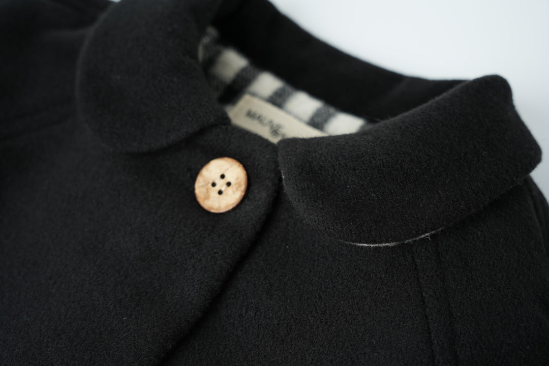 wool jacket with side pockets - black