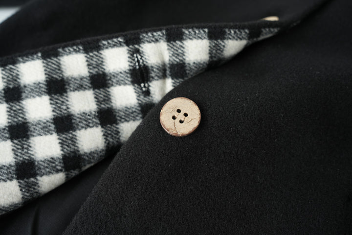 wool jacket with side pockets - black