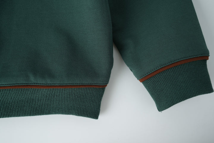 boys polo with trim - green