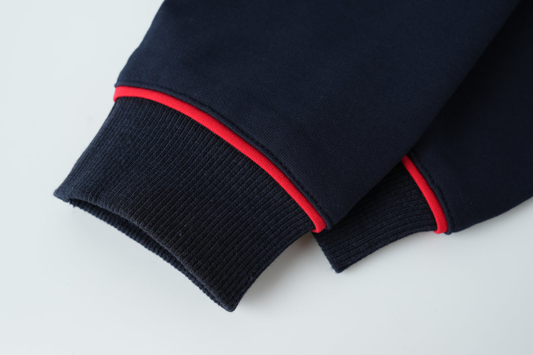 boys polo with trim - navy