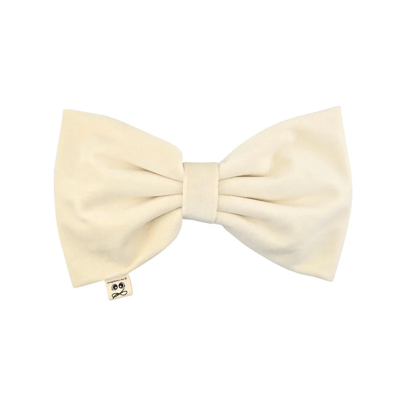 clip velvet oversized bow - ivory