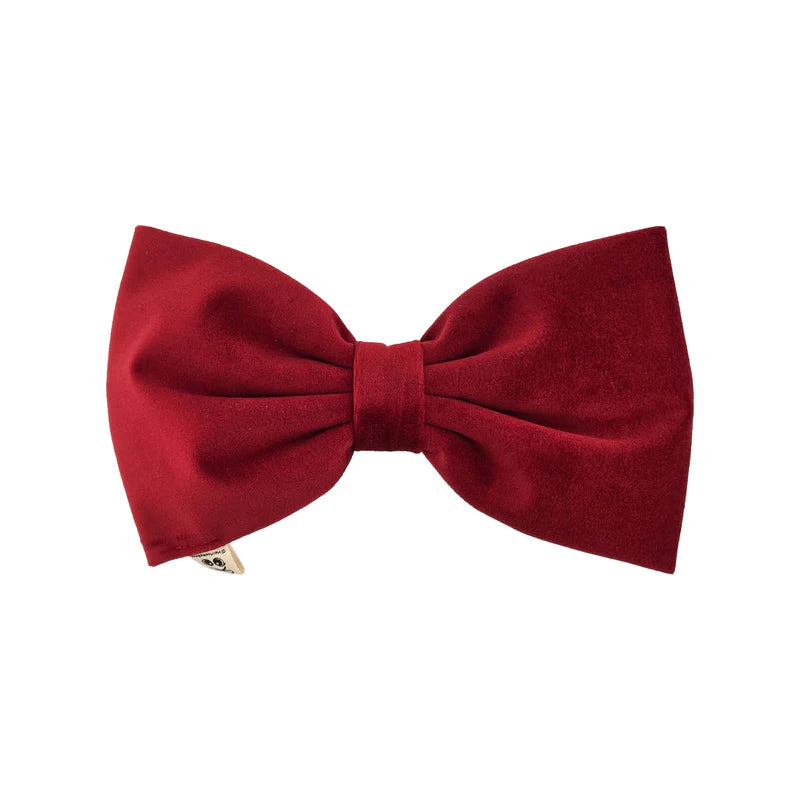 clip velvet oversized bow - burgundy