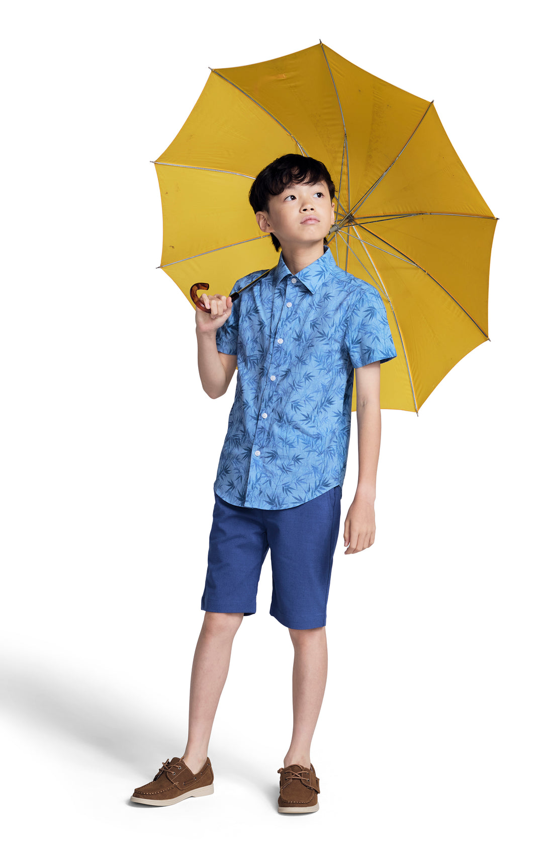shirt s/s bamboo printed - blue