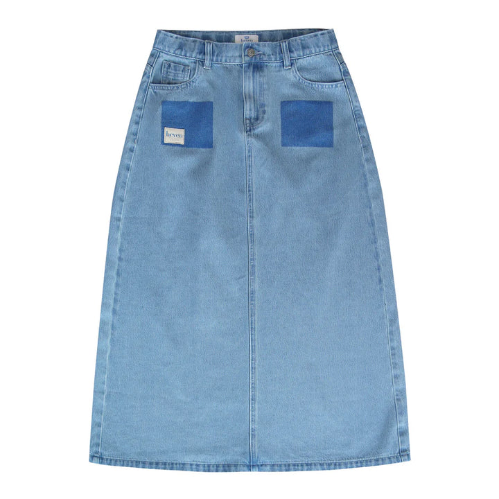 skirt pocket maxi - denim