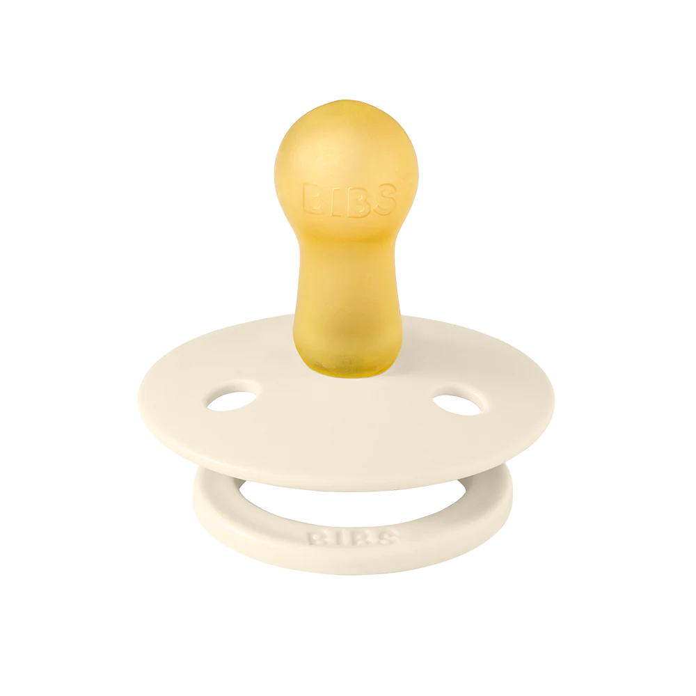 pacifier 2 pk studio colour latex round - ivory/vanilla mix