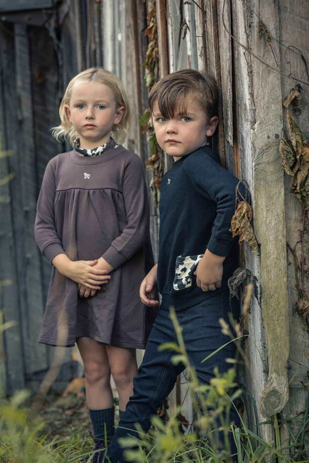 dress printed mockneck - brown