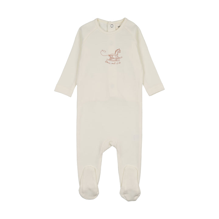 footie rocking horse - ivory