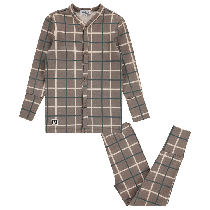 pajamas plaid grandpa style - natural/plaid