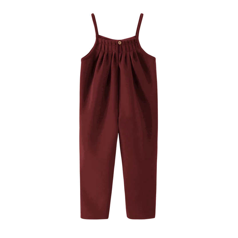 one piece thin strap romper - burgundy