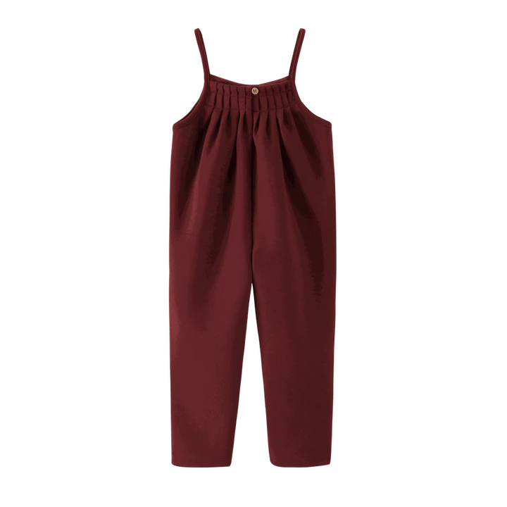 one piece thin strap romper - burgundy