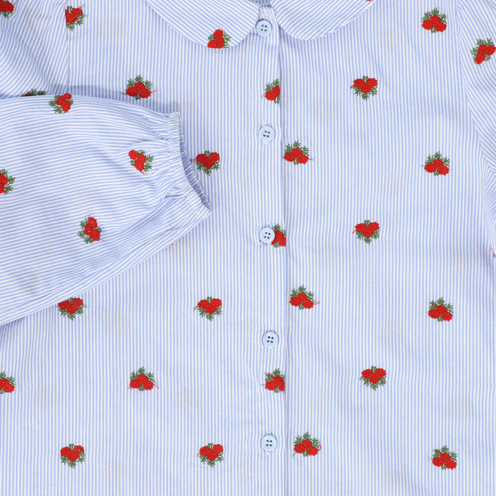 shirt l/s striped flower - floral