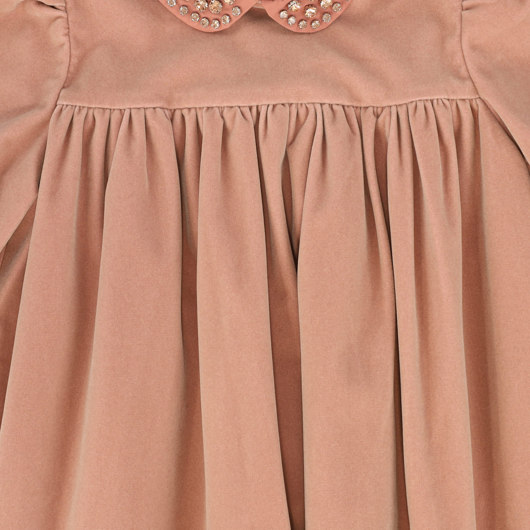 dress velvet with studded collar - mauve