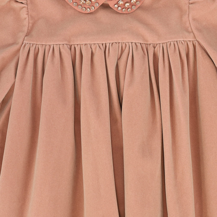 dress velvet with studded collar - mauve