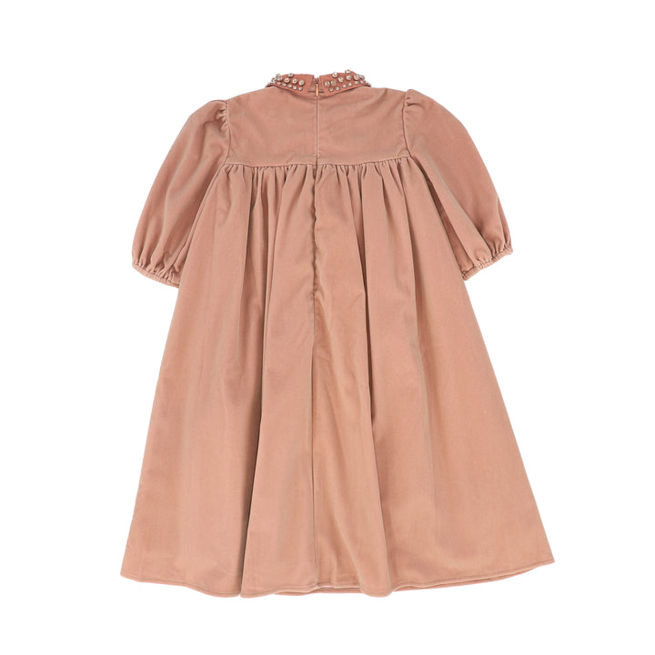 dress velvet with studded collar - mauve