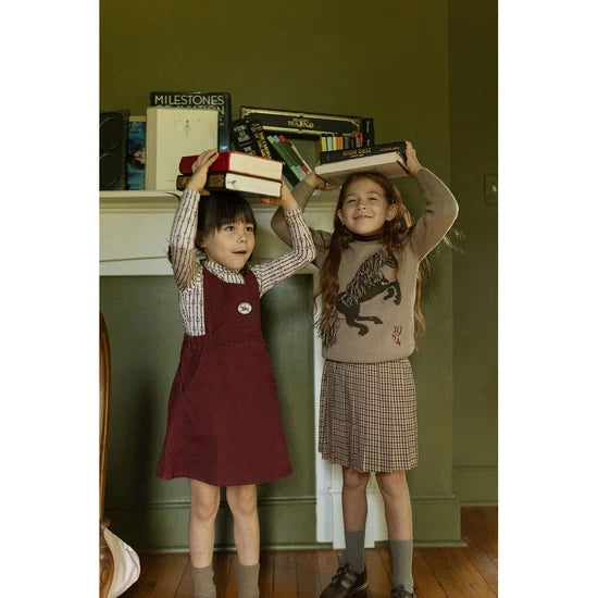 dress corduroy pinafore - burgundy