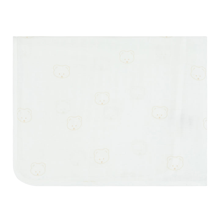 set footie teddy patch with beanie and swaddle - tan print-170