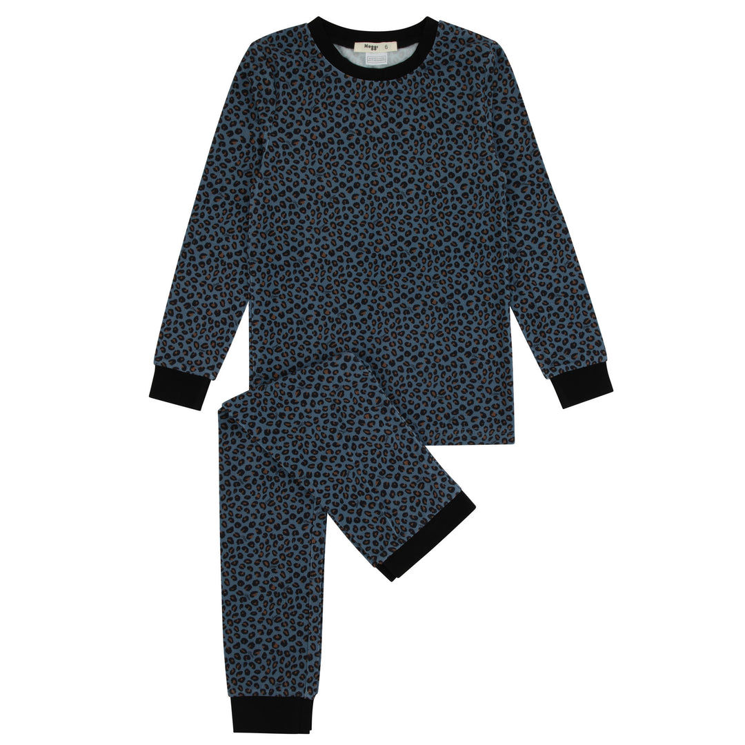 pajamas leopard print top and pants - blue print-170