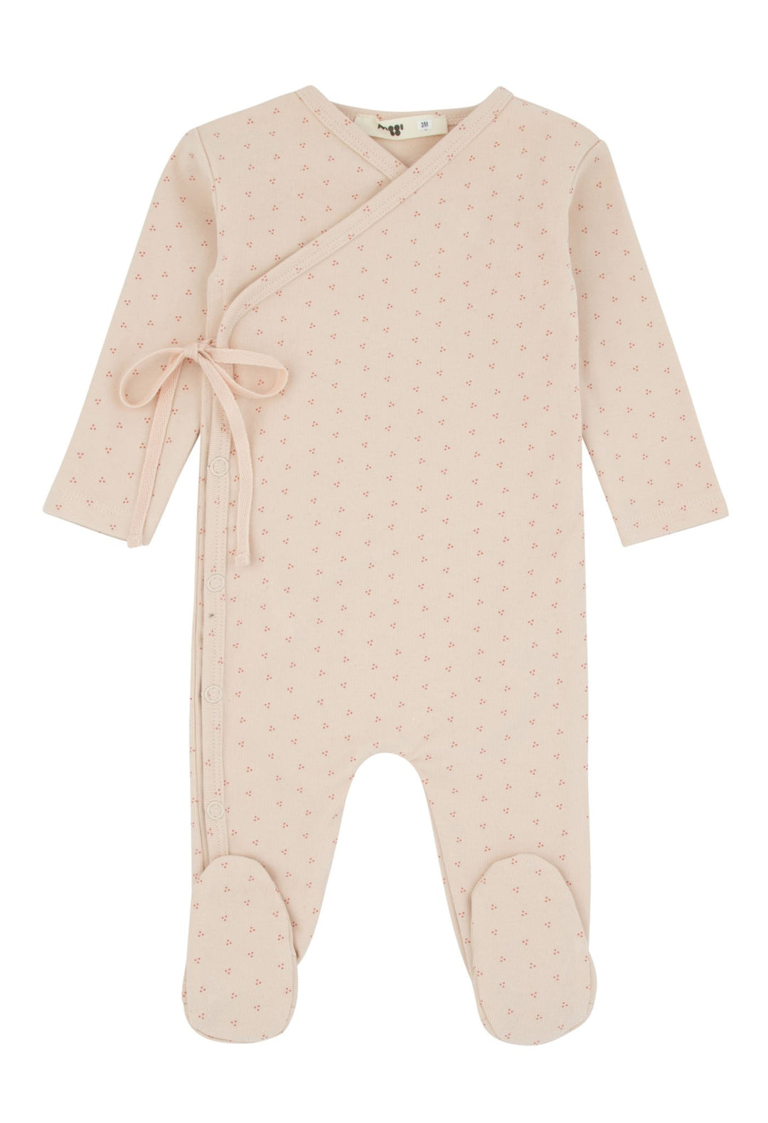 footie dot print wrap - pink/red-145