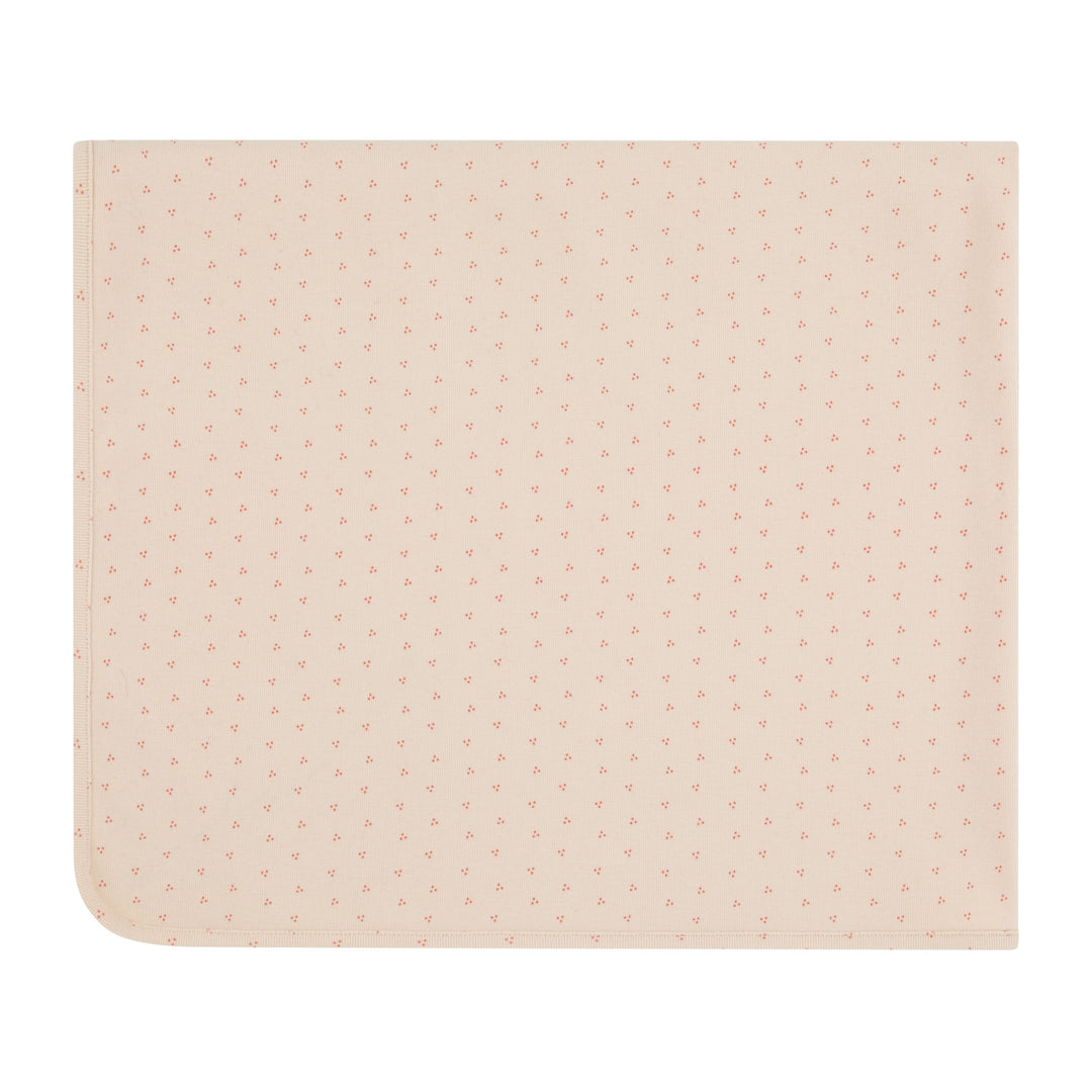 set footie dot print wrap with beanie and blanket - pink/red-145