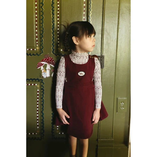 dress corduroy pinafore - burgundy