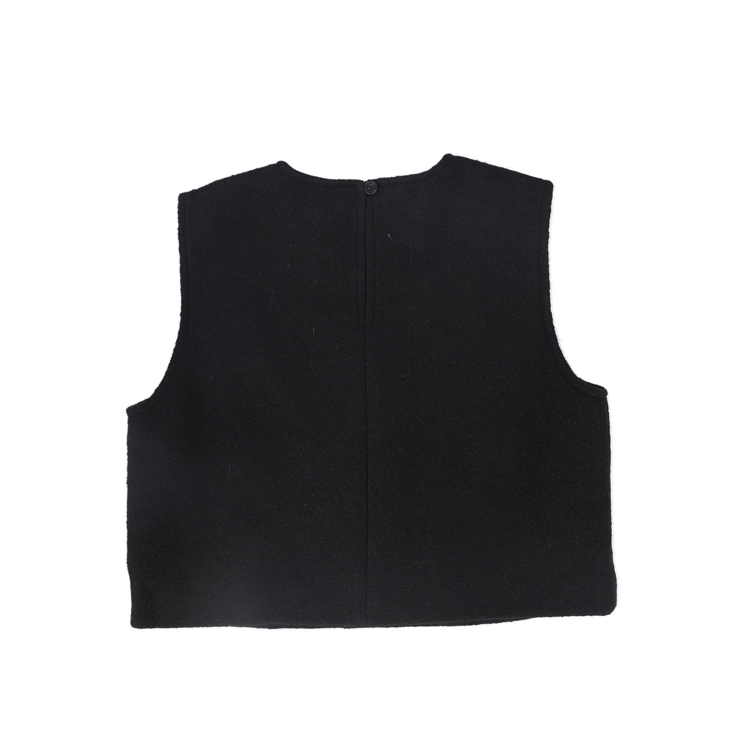 vest wool with studs - black
