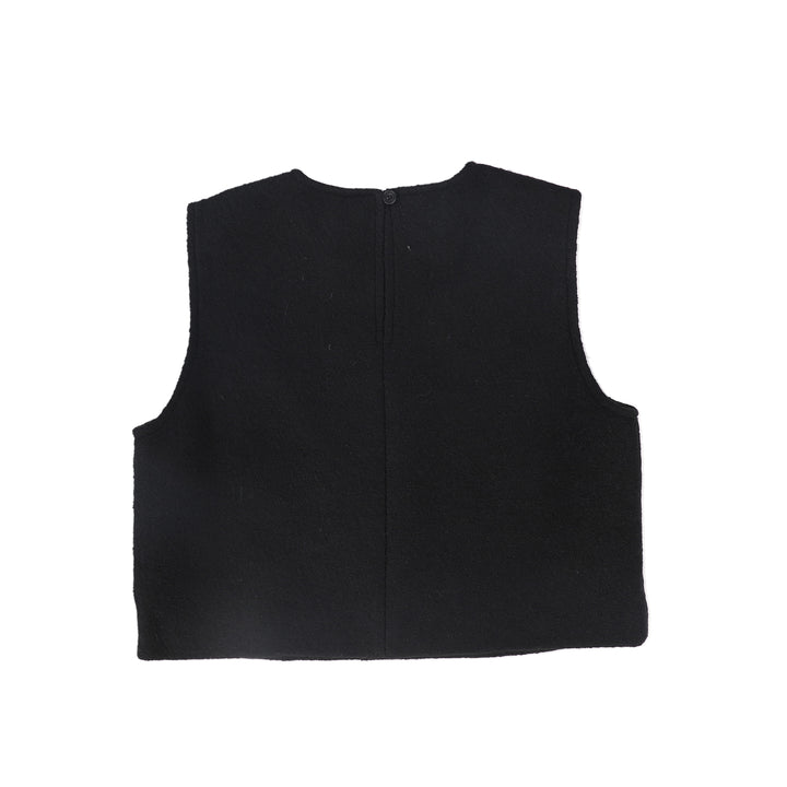 vest wool with studs - black