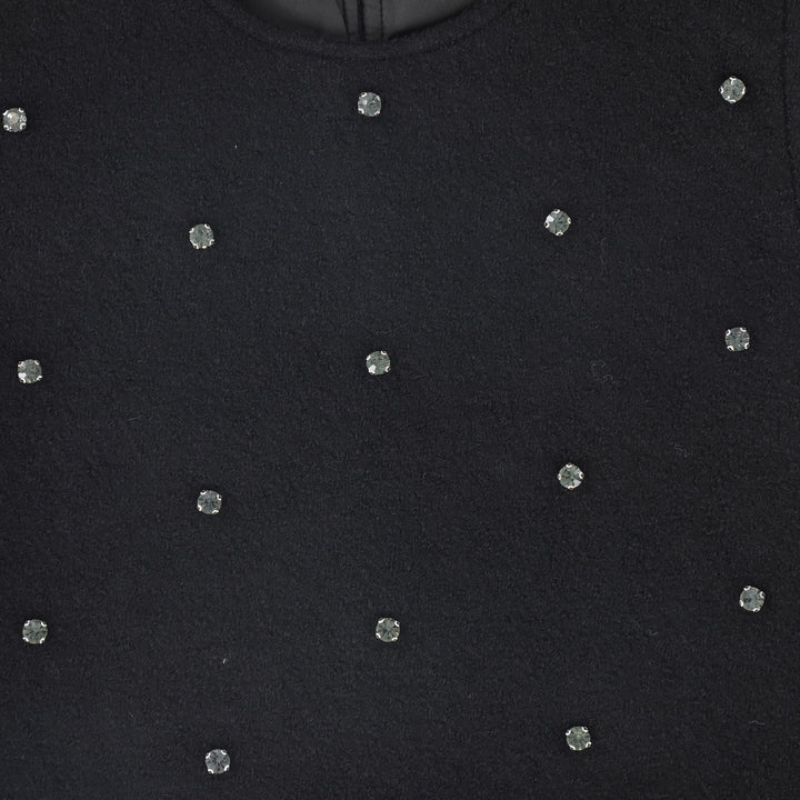 vest wool with studs - black