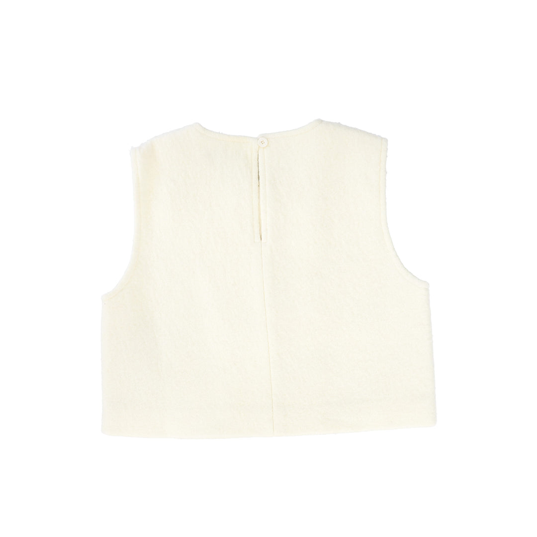 vest wool with studs - ivory