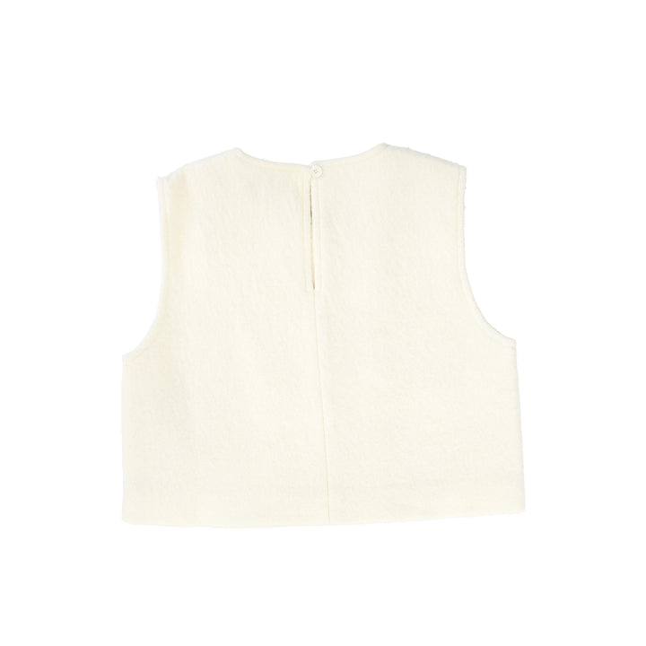 vest wool with studs - ivory