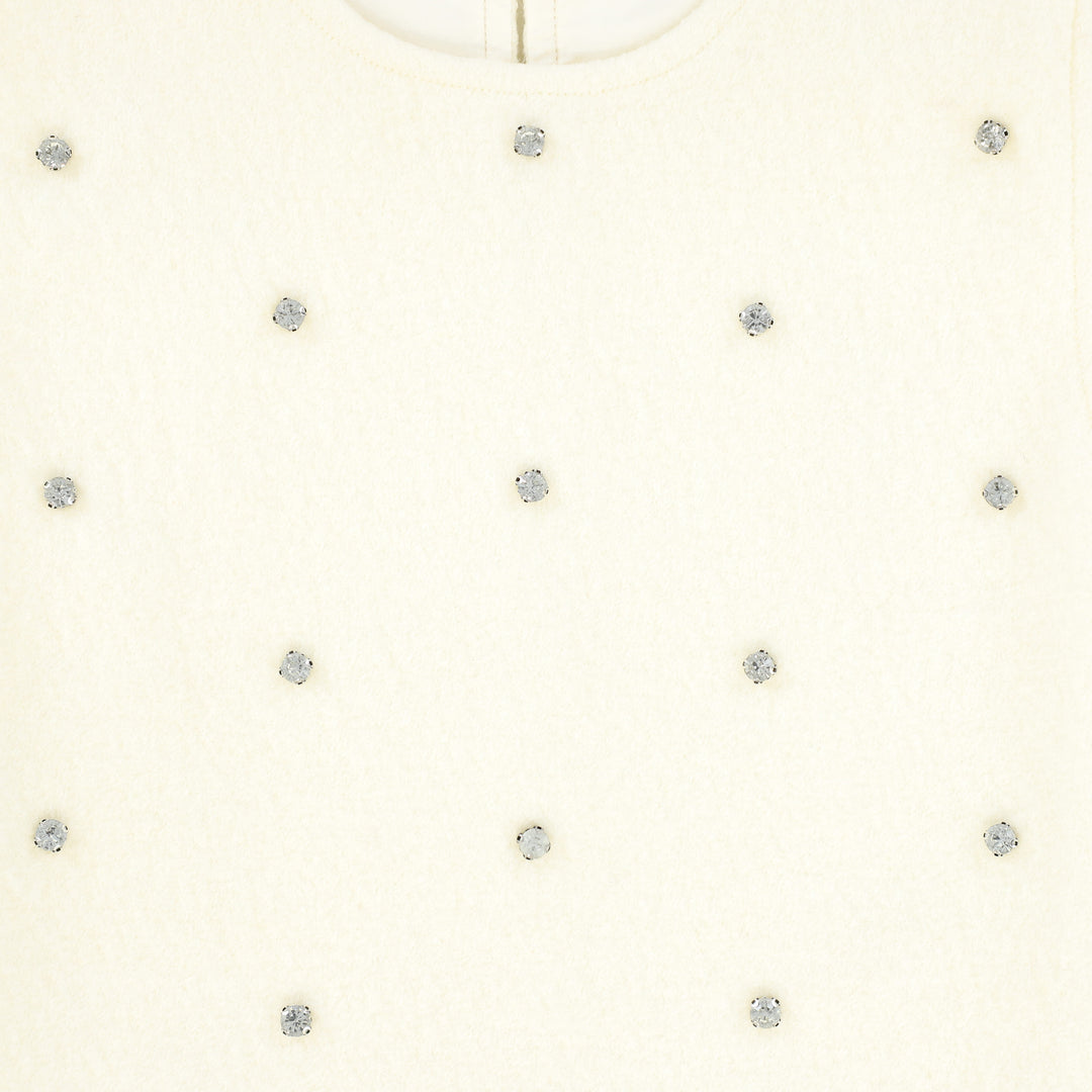 vest wool with studs - ivory