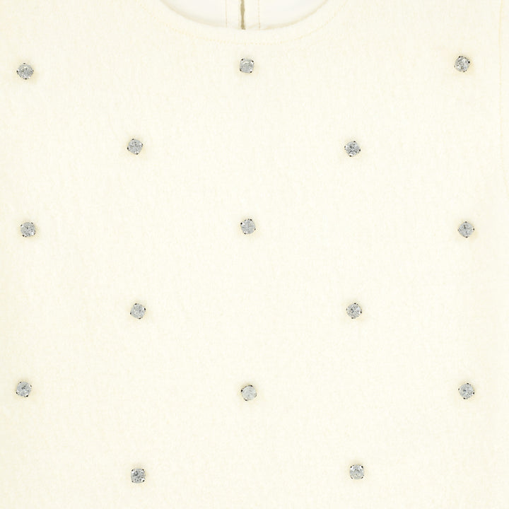 vest wool with studs - ivory