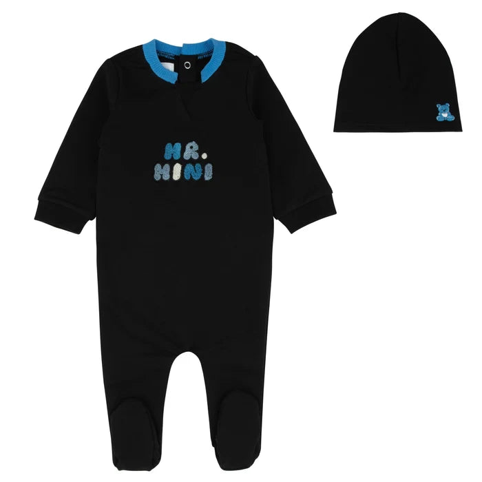 footie branded balloon with beanie - black/blue