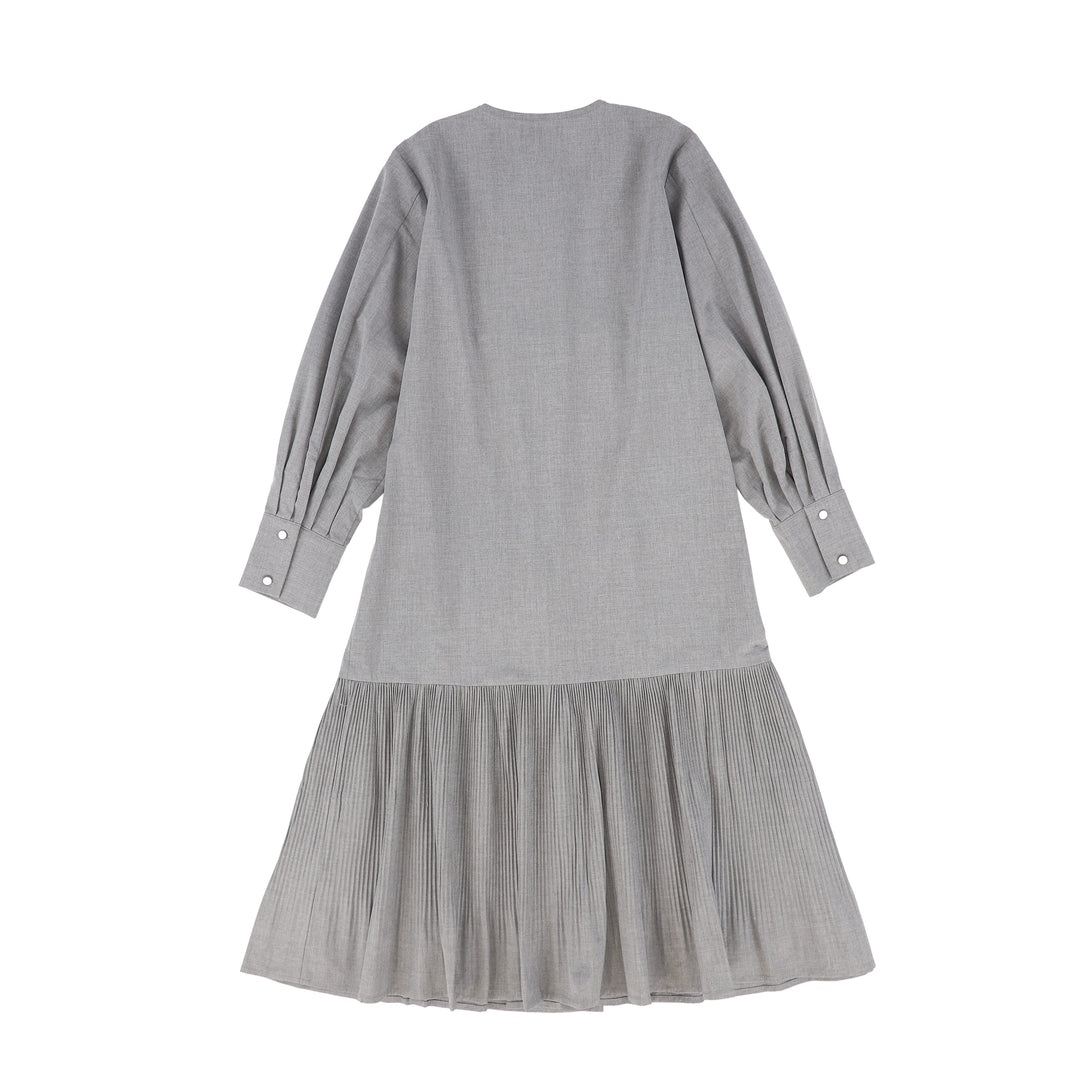 dress high waisted with mini pleated hem - light grey
