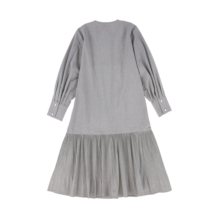 dress high waisted with mini pleated hem - light grey