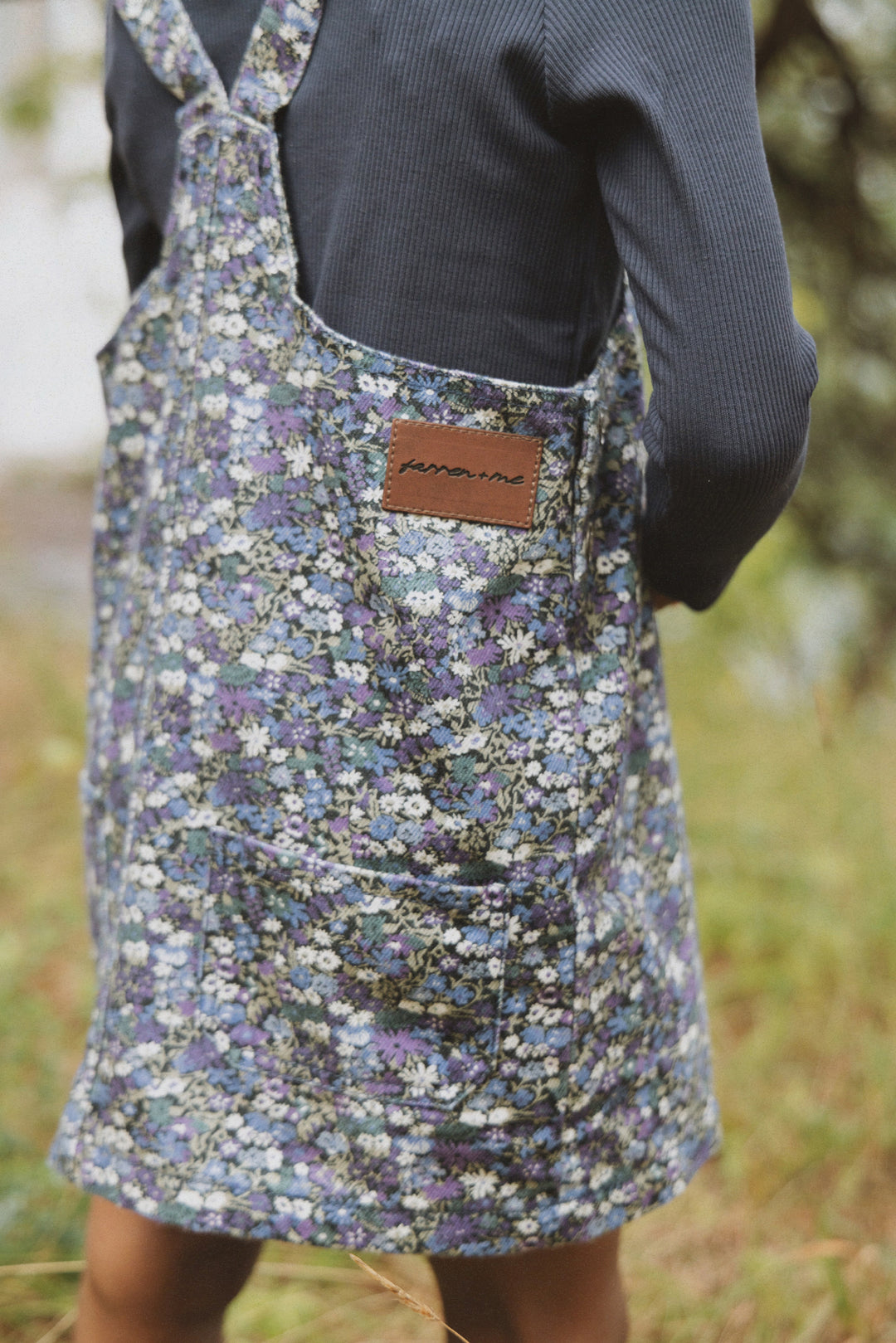 dress canvas front pocket jumper - navy liberty print