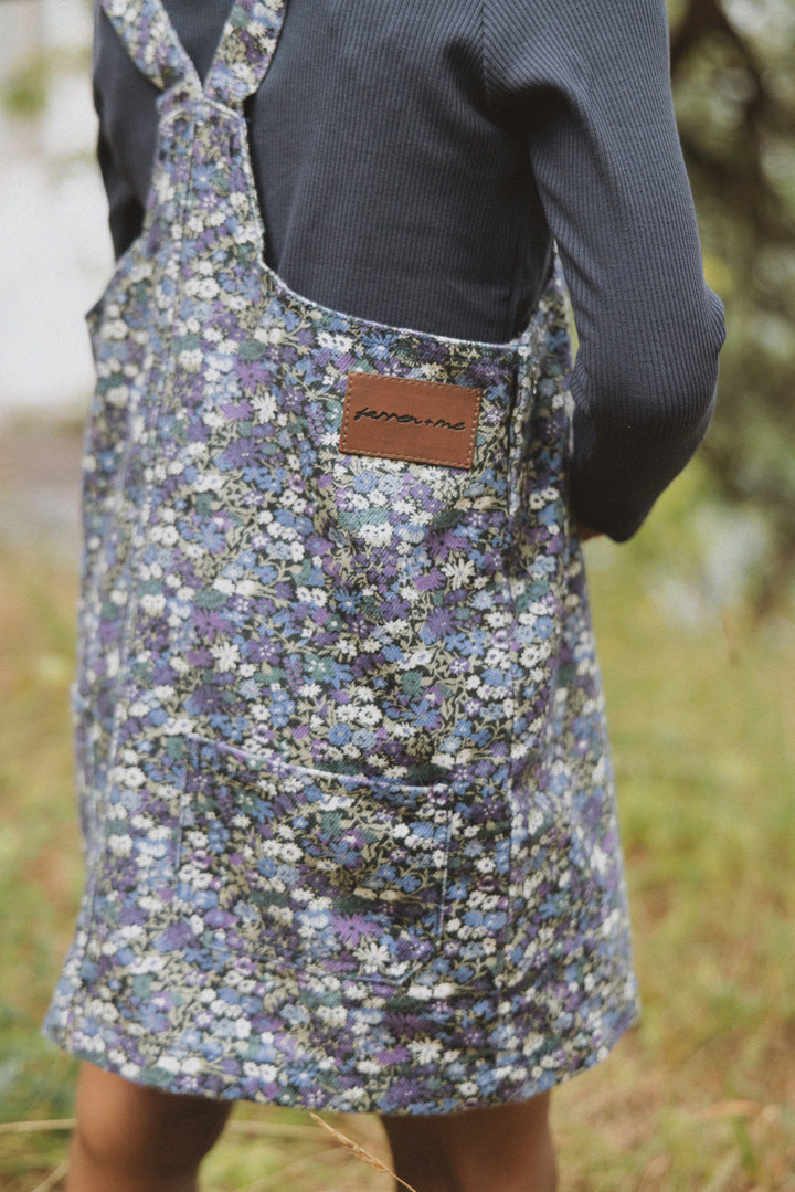 dress canvas front pocket jumper - navy liberty print