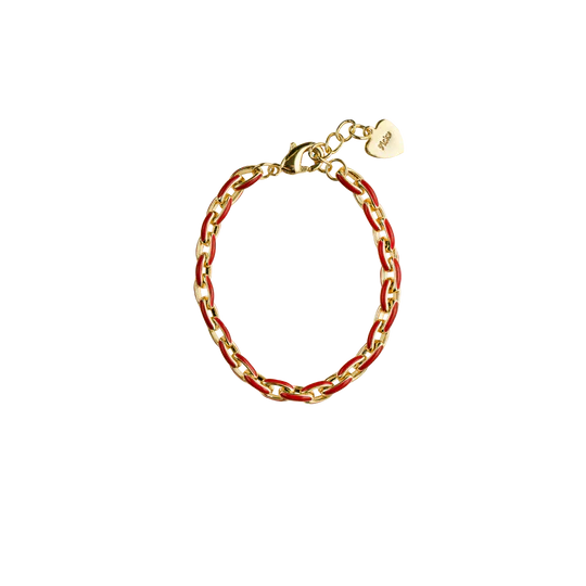 bracelet enamel link - red/gold