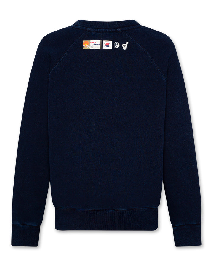top l/s denim sweatshirt - wash rinse