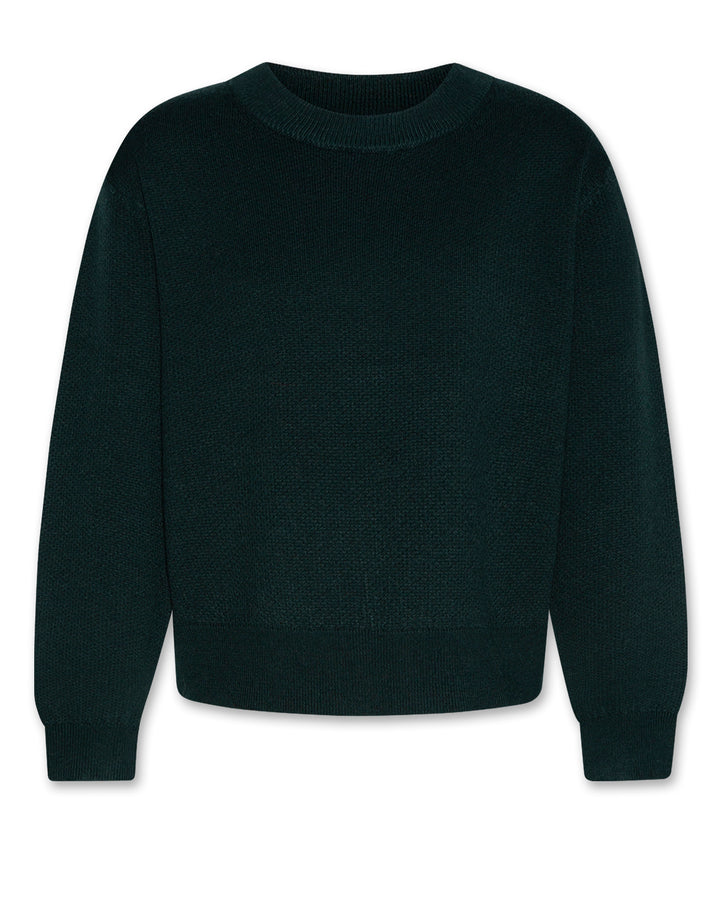 top l/s elly c-neck knit sweater - school green
