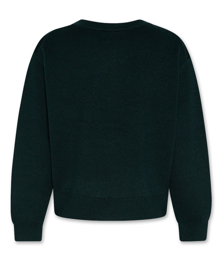 top l/s elly c-neck knit sweater - school green