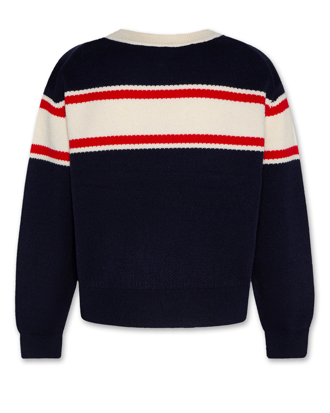 top l/s scallop design logo sweater - classic navy