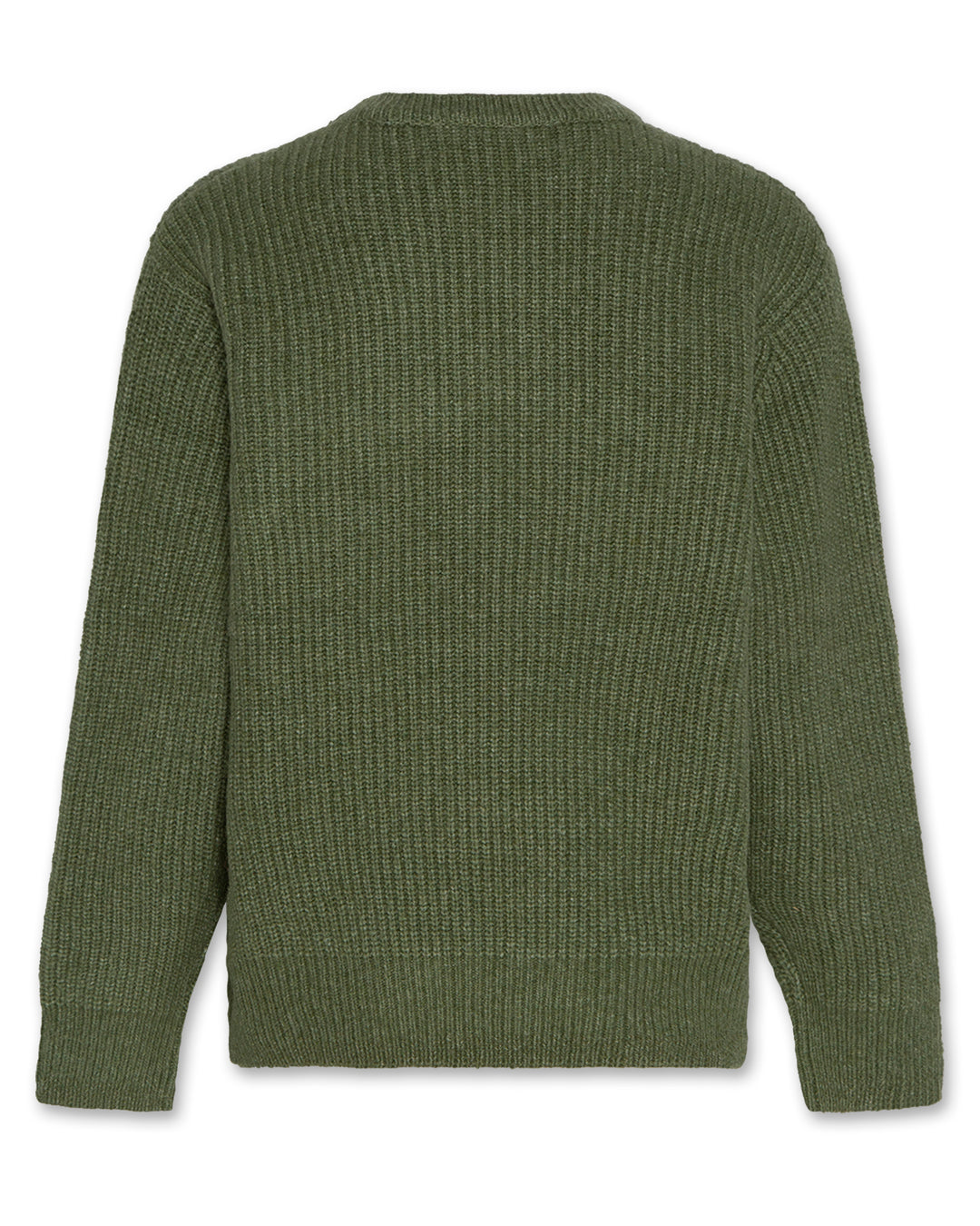 top l/s chunky knit logo sweater - forest