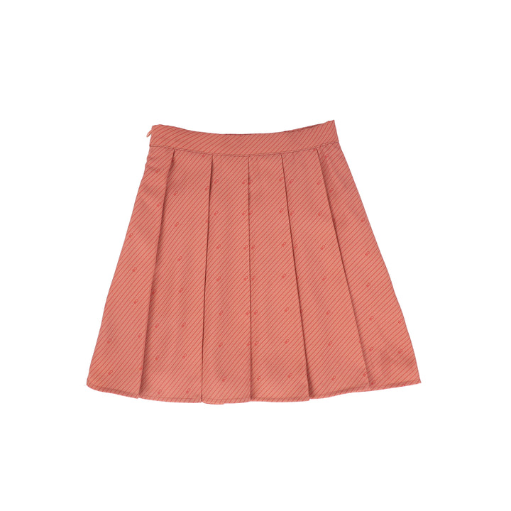 skirt striped logo pleated - mauve