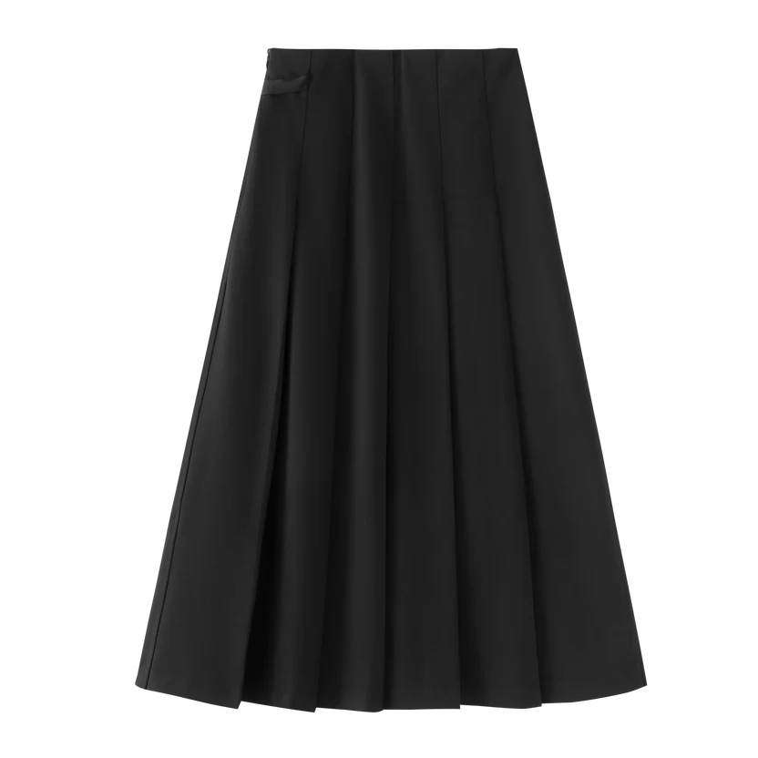 skirt with side strap - black
