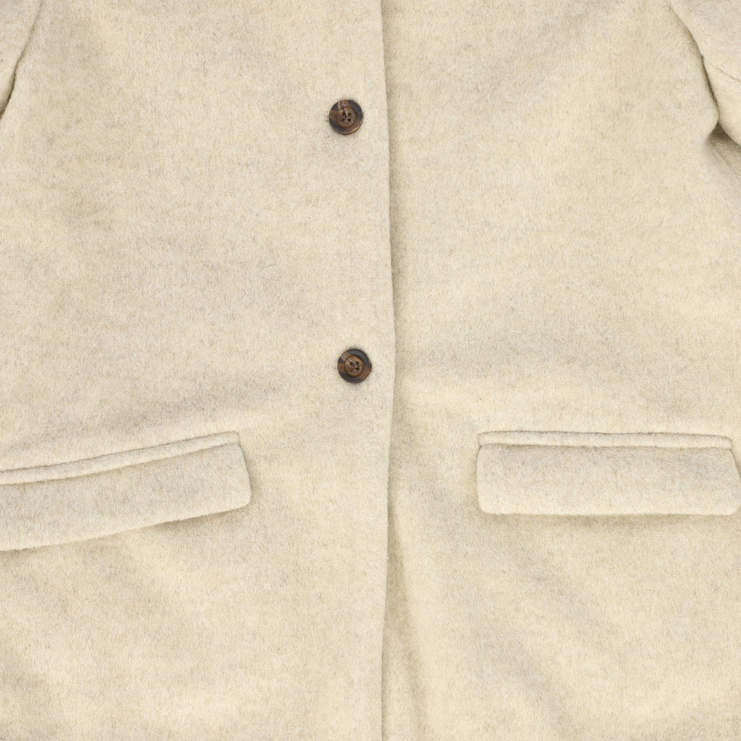 coat wool with velvet collar - oatmeal